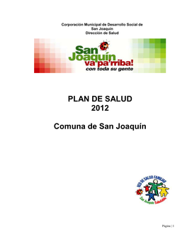 PLAN DE SALUD 2012 Comuna De San Joaquín