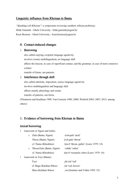 Handout Linguistic Substrate in Bantu