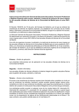 1 Instrucciones De La Dirección General De Educación Secundaria