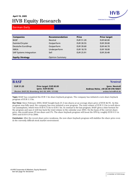 HVB Equity Research