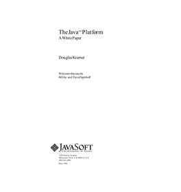 The Java™ Platform a White Paper