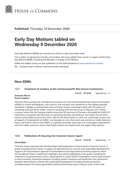 View Early Day Motions PDF File 0.12 MB