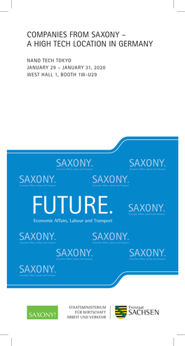 Companies from Saxony – a High Tech Location in Germany