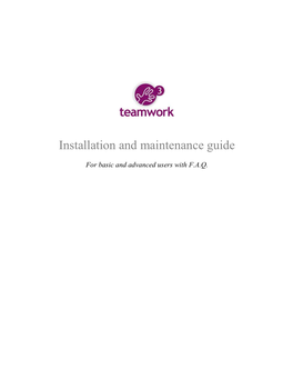 Installation and Maintenance Guide