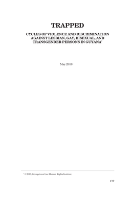 Cycles of Violence and Discrimination Against Lesbian, Gay, Bisexual, and Transgender Persons in Guyana†