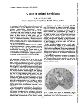 A Case of Striatal Hemiplegia