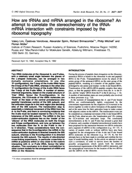 Ribosomal Topography