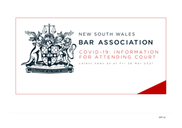 COVID-19: Information for Attending Court – Last Updated Friday 26 March 2021 PM 2 | 345 P Ages SUPREME COURT of NEW SOUTH WALES