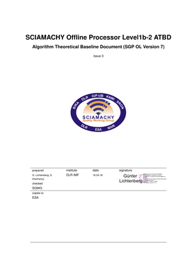 SCIAMACHY Offline Processor Level1b-2 ATBD