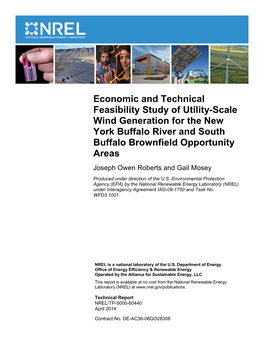 Economic and Technical Feasibility Study of Utility-Scale Wind Generation for the New York Buffalo River and South Buffalo Brownfield Opportunity Areas