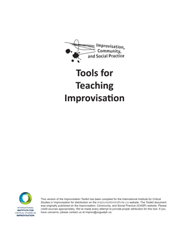 Tools for Teaching Improvisation