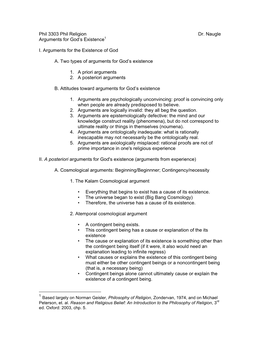 Arguments for God's Existence (Arguments from Experience)