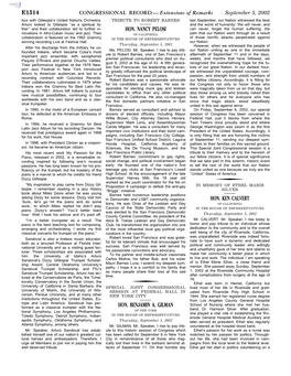 CONGRESSIONAL RECORD— Extensions of Remarks E1514 HON