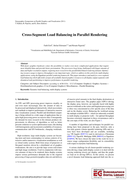 Cross-Segment Load Balancing in Parallel Rendering