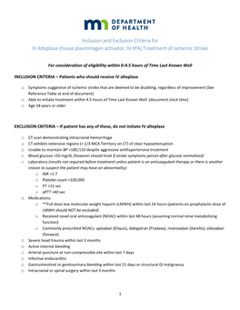 Inclusions and Exclusions for IV