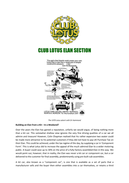 Club Lotus Elan Section