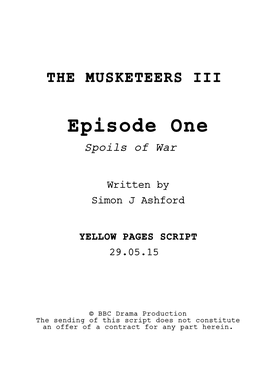 Musketeers Iii Ep 1 Yellow Pages Script