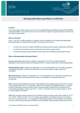 Biodegradable Municipal Waste Landfill Ban