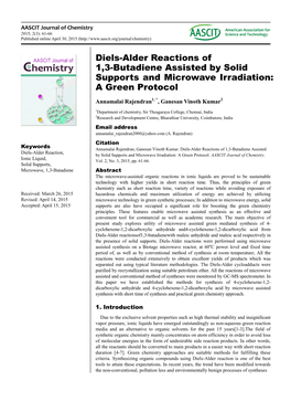 Diels-Alder Reactions of 1,3-Butadiene Assisted by Solid Supports and Microwave Irradiation: a Green Protocol