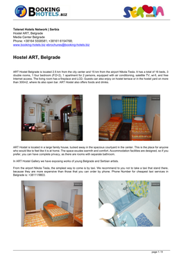 En Ebrochures 427 | Hostel ART, Belgrade