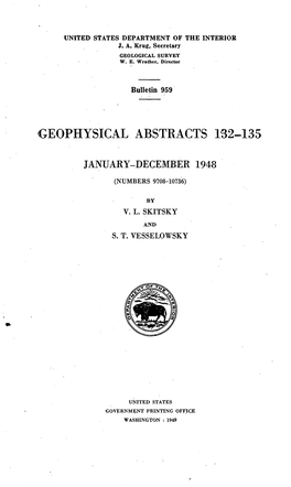 Geophysical Abstracts 132-135, January-December 1948