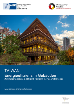 TAIWAN Energieeffizienz in Gebäuden Zielmarktanalyse 2018 Mit Profilen Der Marktakteure