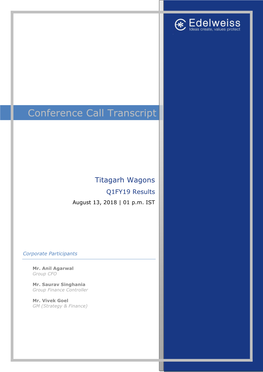 Conference Call Transcript
