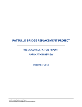 Pattullo Bridge Replacement Project Public Consultation Report