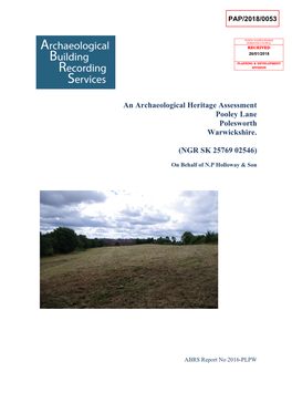 An Archaeological Heritage Assessment of Land at 15 Church