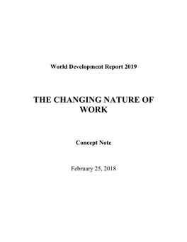 The Changing Nature of Work