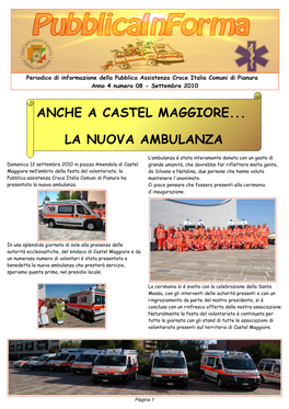 Anche a Castel Maggiore... La Nuova Ambulanza