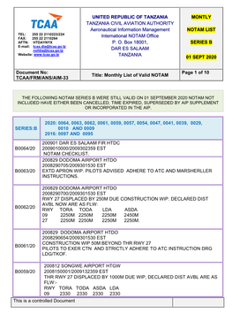 Aeronautical Information Promulgation Advice Form