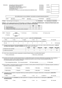 P.4 Você Tomou Conhecimento Sobre a Separação Do Senador Eduardo Suplicy E Da Prefeita Marta Suplicy?