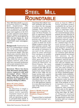 Steel Mill Roundtable