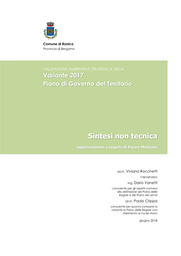 Sintesi Non Tecnica Aggiornamento a Seguito Di Parere Motivato