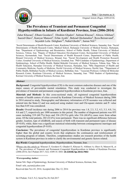 The Prevalence of Transient and Permanent Congenital