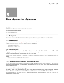 Thermal Properties of Phonons