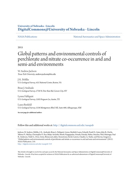 Global Patterns and Environmental Controls of Perchlorate and Nitrate Co-Occurrence in Arid and Semi-Arid Environments W