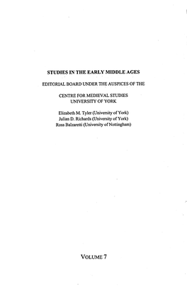 Studies in the Early Middle Ages Volume 7