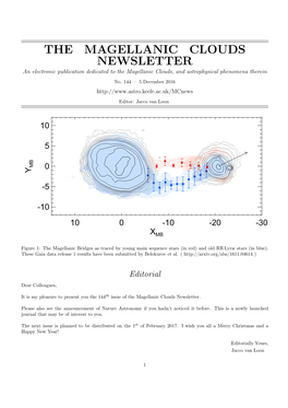 THE MAGELLANIC CLOUDS NEWSLETTER an Electronic Publication Dedicated to the Magellanic Clouds, and Astrophysical Phenomena Therein