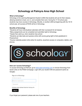 Schoology​ ​At​ ​Palmyra​ ​Area​ ​High​ ​School