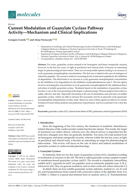 Current Modulation of Guanylate Cyclase Pathway Activity—Mechanism and Clinical Implications
