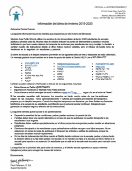 Información Del Clima De Invierno 2019-2020