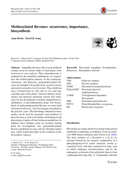 Methoxylated Flavones Citrus Lipophilic Flavonoids