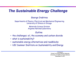 The Sustainable Energy Challenge
