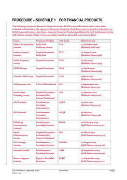 ASX Settlement Rule Procedures