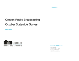 Oregon Public Broadcasting October Statewide Survey