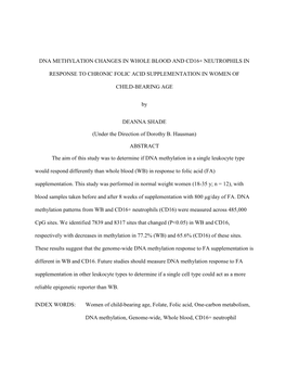 Dna Methylation Changes in Whole Blood and Cd16+ Neutrophils In