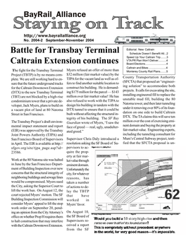 Battle for Transbay Terminal Caltrain Extension