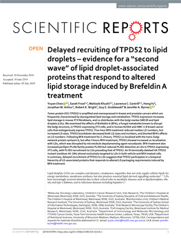 Delayed Recruiting of TPD52 to Lipid Droplets